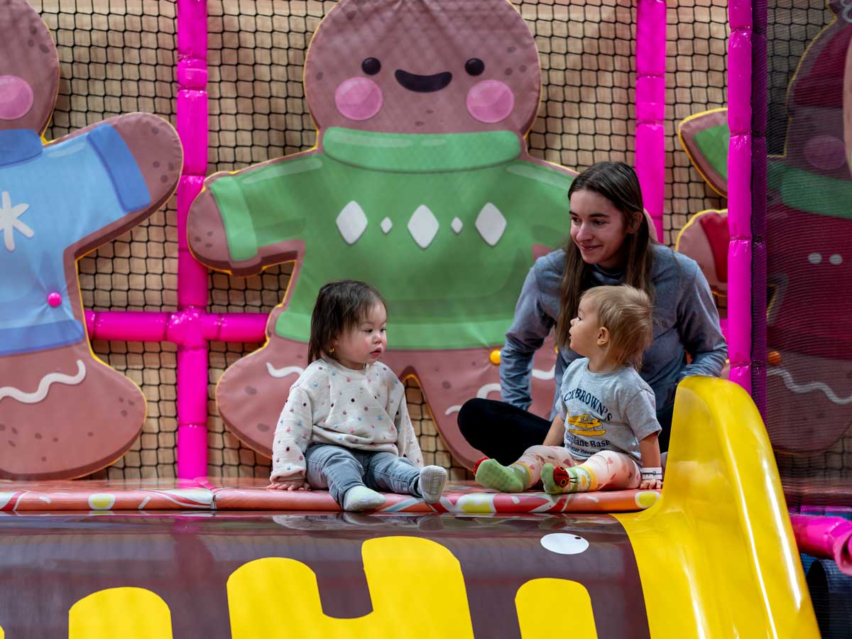 toddler-area two toddlers in a safe indoor play area